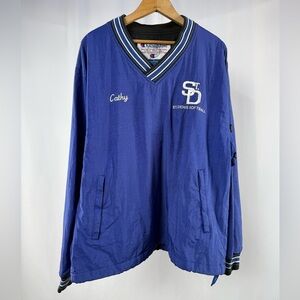 Vintage Champion St. Denis Softball "Cathy" Pullover Windbreaker in Blue Size M